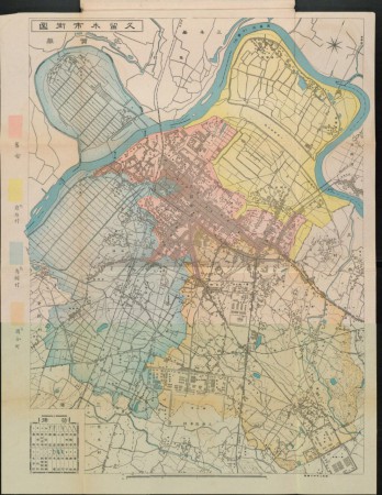 昭和3年久留米市街図　国立国会図書館蔵